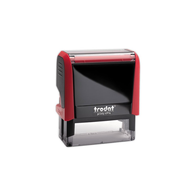Timbre person.Printy 4914-Boîtier rouge-Encre noire-64X26mm-6 lignes m  - Fiducial