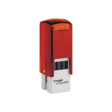 Timbre person.Printy 4921-Boîtier rouge-Encre noire-12X12mm-2 lignes m  - Fiducial
