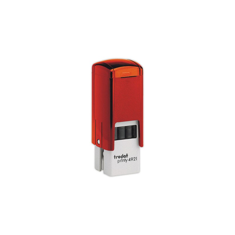 Timbre person.Printy 4921-Boîtier rouge-Encre noire-12X12mm-2 lignes m  - Fiducial
