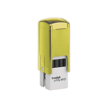 Timbre person.Printy 4921-Boîtier jaune-Encre noire-12X12mm-2 lignes m  - Fiducial