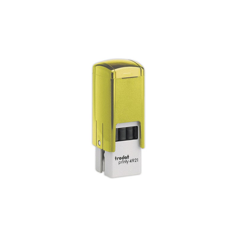 Timbre person.Printy 4921-Boîtier jaune-Encre noire-12X12mm-2 lignes m  - Fiducial