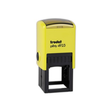 Timbre person.Printy 4923-Boîtier jaune-Encre noire-30X30mm-6 lignes m  - Fiducial