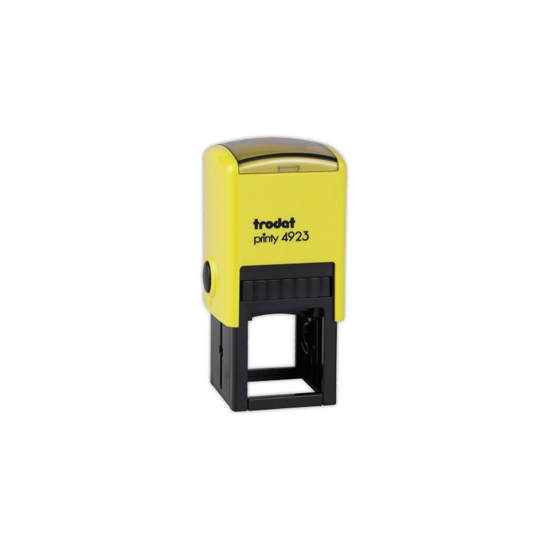 Timbre person.Printy 4923-Boîtier jaune-Encre noire-30X30mm-6 lignes m  - Fiducial