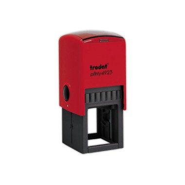 Timbre person.Printy 4923-Boîtier rouge-Encre noire-30X30mm-6 lignes m  - Fiducial
