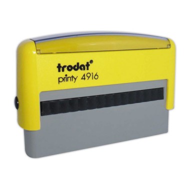 Timbre person.Printy 4916-Boîtier jaune-Encre noire-70X10mm-2 lignes m  - Fiducial