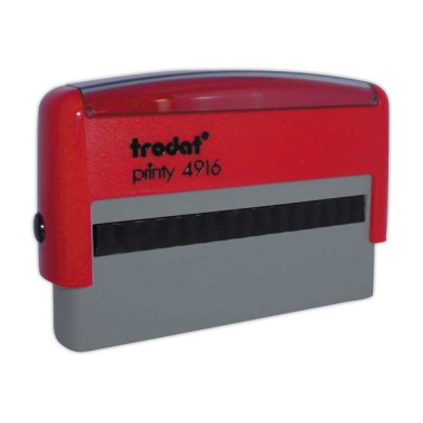 Timbre person.Printy 4916-Boîtier rouge-Encre noire-70X10mm-2 lignes m  - Fiducial
