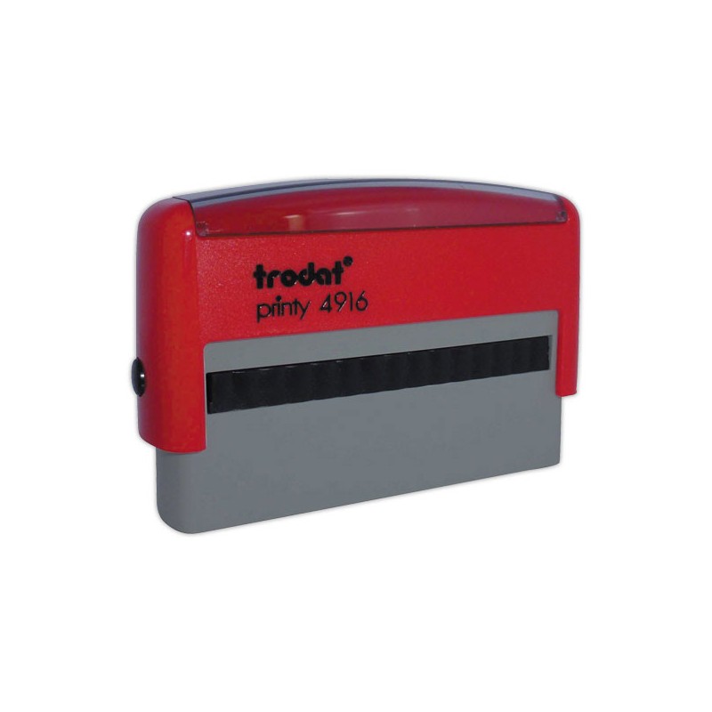 Timbre person.Printy 4916-Boîtier rouge-Encre noire-70X10mm-2 lignes m  - Fiducial