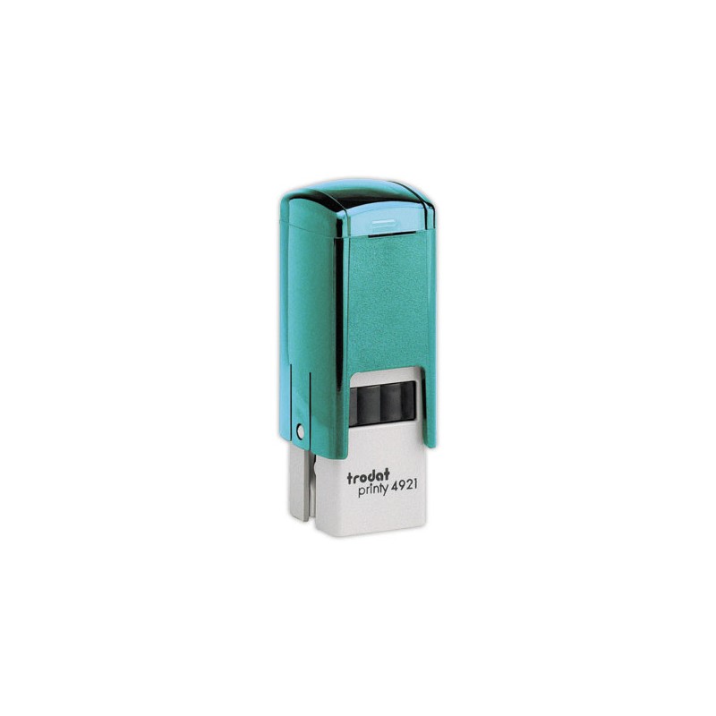 Timbre person.Printy 4921-Boîtier ve.menthe-E.noire-12X12mm-2 lignes m  - Fiducial