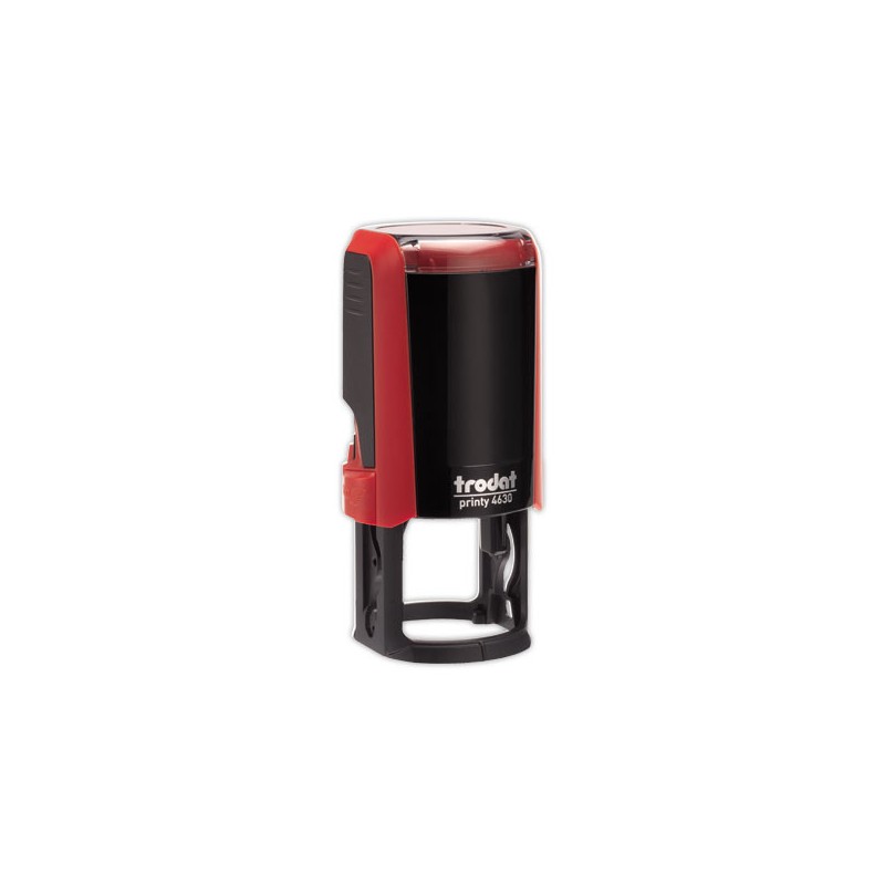 Timbre person.Printy 4630-Boîtier rouge-Encre rouge-Ø30mm-6 lignes max  - Fiducial