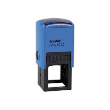 Timbre person.Printy 4923-Boîtier bleu-Encre noire-30X30mm-6 lignes m  - Fiducial