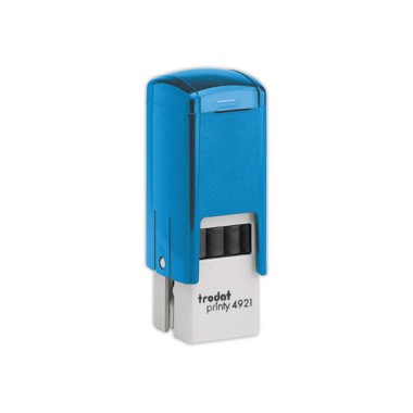 Timbre person.Printy 4921-Boîtier bleu-Encre noire-12X12mm-2 lignes m  - Fiducial