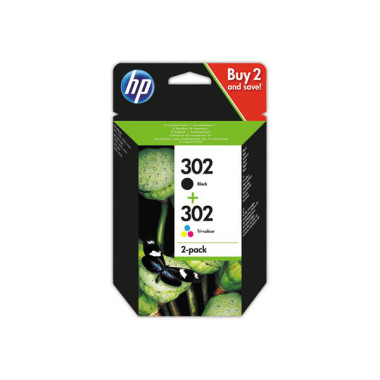 HP 302 cartouche d'encre noire et 3 couleurs X4D37AE  x2 - Fiducial