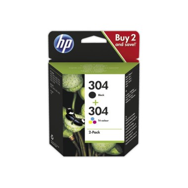 HP 304 cartouche d'encre noire et couleurs 3JB05AE  x2 - Fiducial