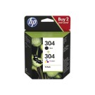 HP 304 cartouche d'encre noire et couleurs 3JB05AE  x2 - Fiducial
