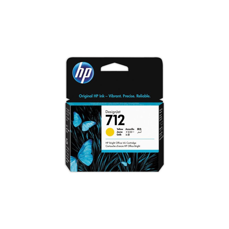 HP cartouche d'encre J 712 3ED69A Jaune 29 ml  - Fiducial