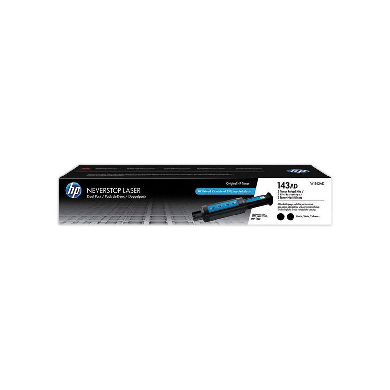 HP 143AD W1143AD Kit de 2 recharges toner noir  - Fiducial