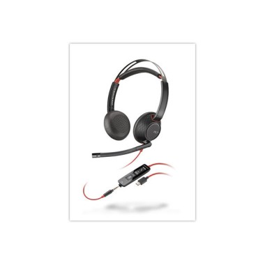 CASQUE FILAIRE POLY BLACKWIRE 5220 USB-A/C et Jack 3.5mm  - Fiducial