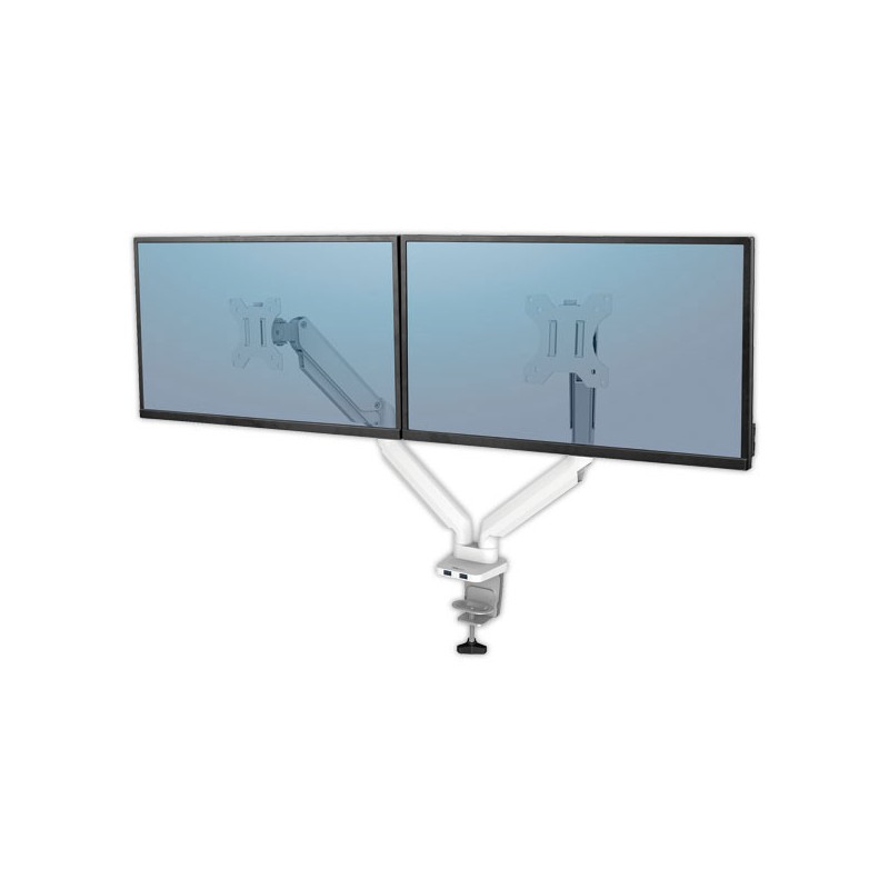 Bras porte-écrans double Platinium Séries blanc - Fellowes  - Fiducial