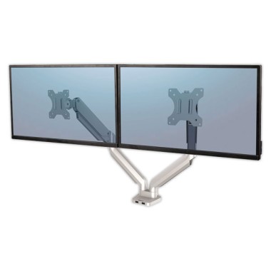 Bras porte-écrans double Platinium Séries gris - Fellowes  - Fiducial