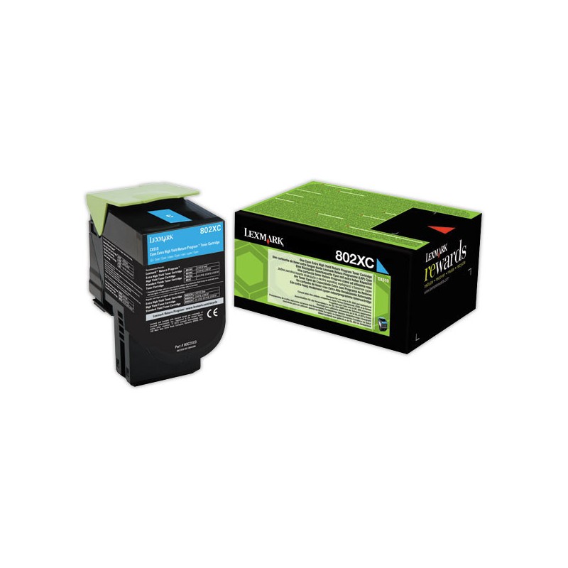 Toner LEXMARK 802 cyan HC 80C2XC0  - Fiducial