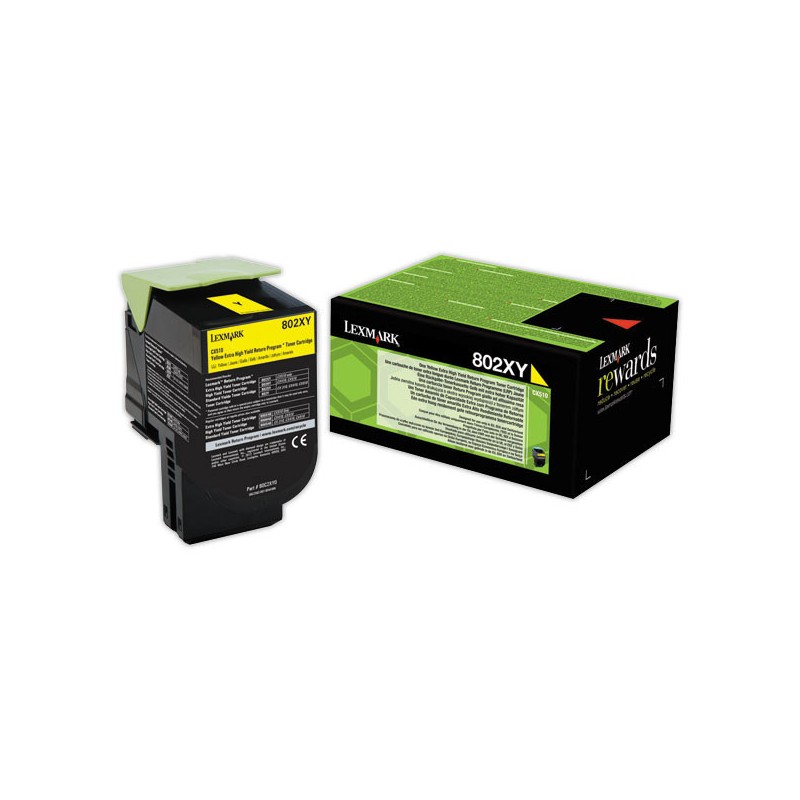 Toner LEXMARK 802 jaune HC 80C2XY0  - Fiducial