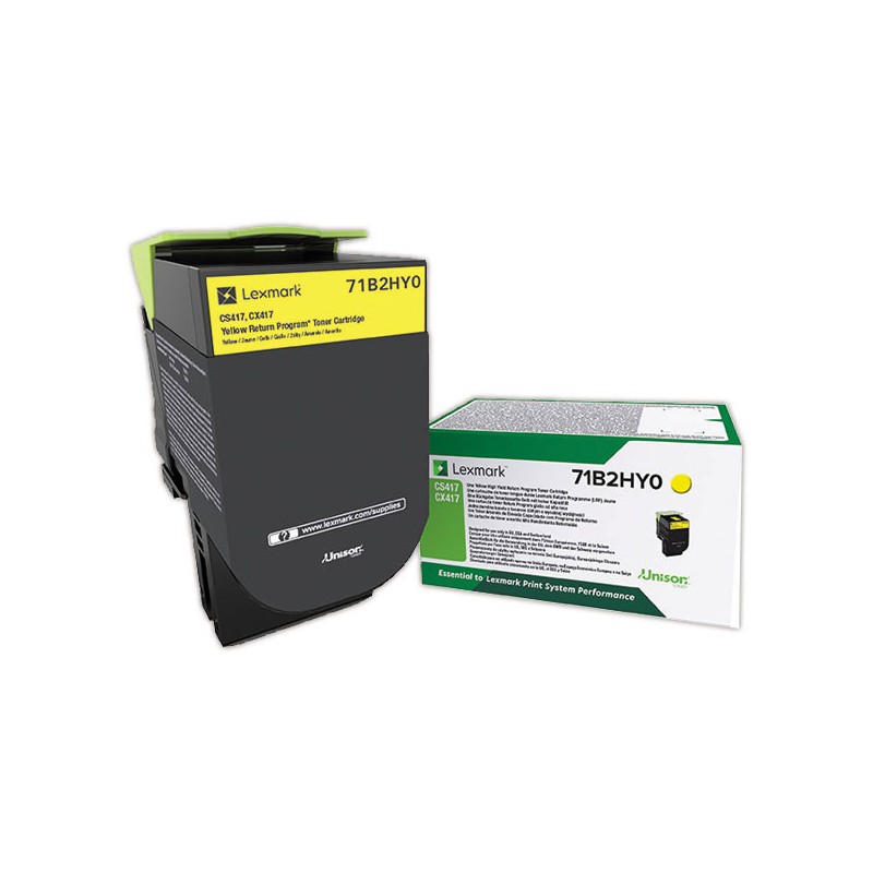 Toner LEXMARK 712 jaune 71B2HY0  - Fiducial