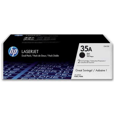 HP 35A CB435AD pack de 2 toners noirs  - Fiducial