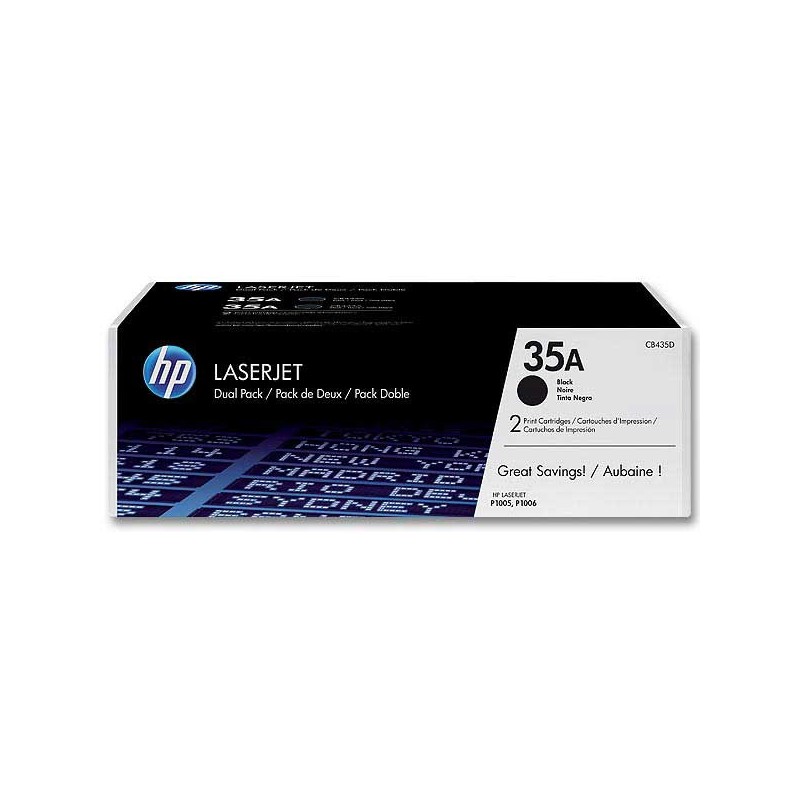 HP 35A CB435AD pack de 2 toners noirs  - Fiducial