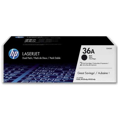 HP 36A CB436AD pack de 2 toners noirs  - Fiducial