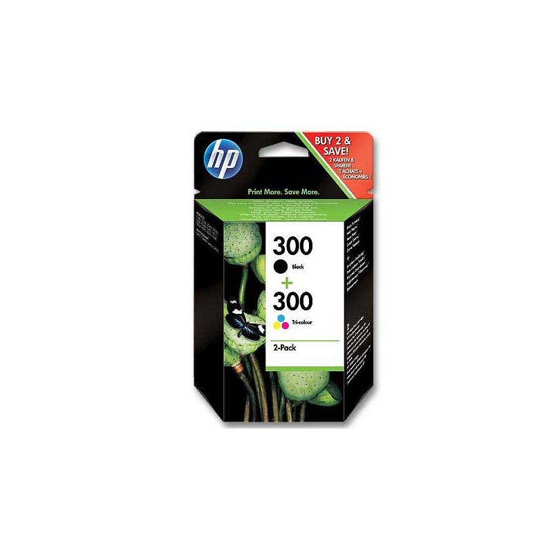 HP 300 cartouche d'encre 4 couleurs CN637EE  x2 - Fiducial