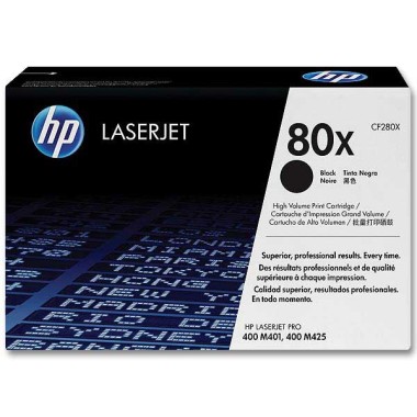 HP 80X CF280X toner noir Grande capacité  - Fiducial