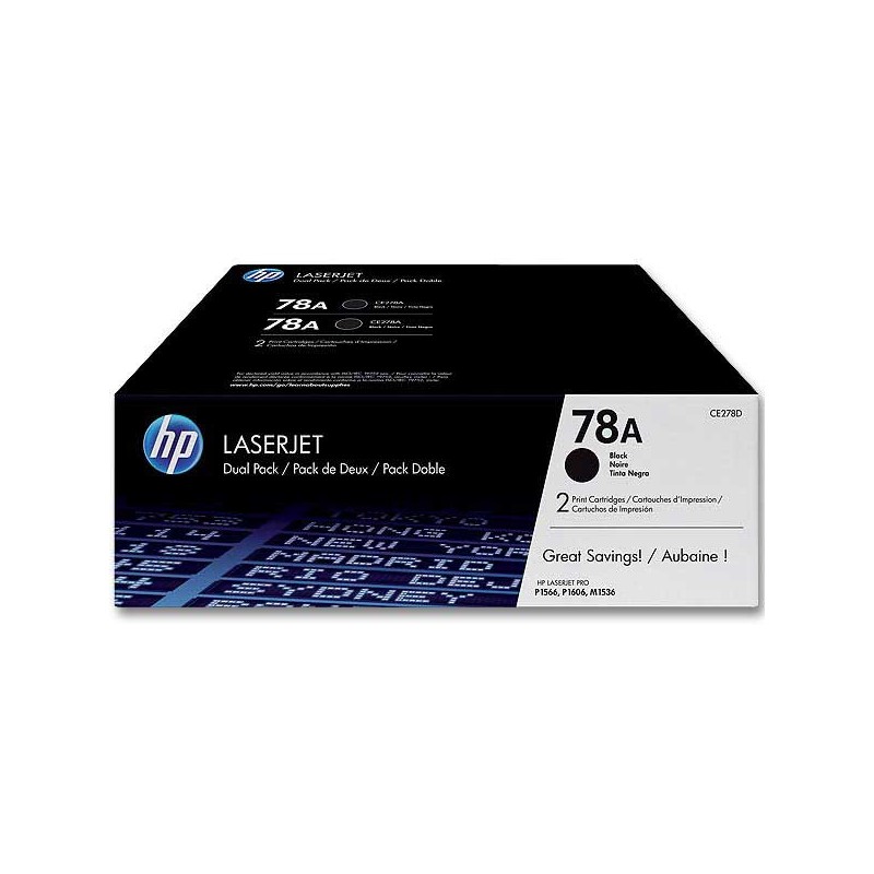 HP 78A CE278AD pack de 2 toners noirs  - Fiducial