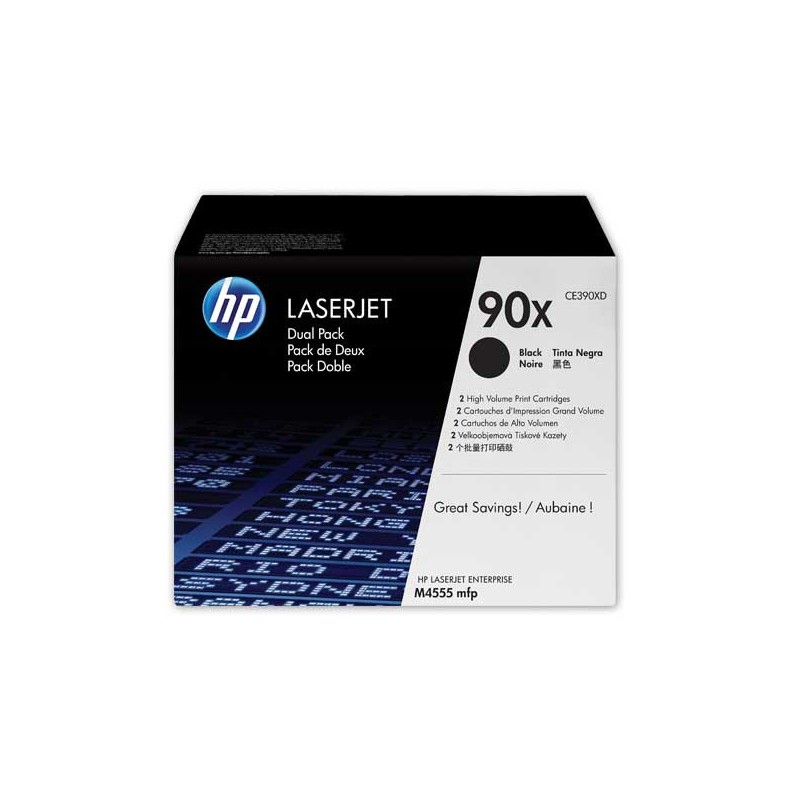 HP 90X CE390XD pack de 2 toners noirs Grande capacité  - Fiducial