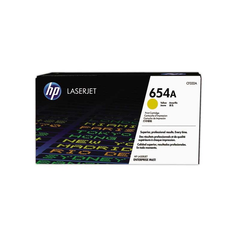 HP 654A CF332A toner jaune  - Fiducial