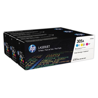HP 305A CF370AM toner multipack 3 couleurs  x3 - Fiducial