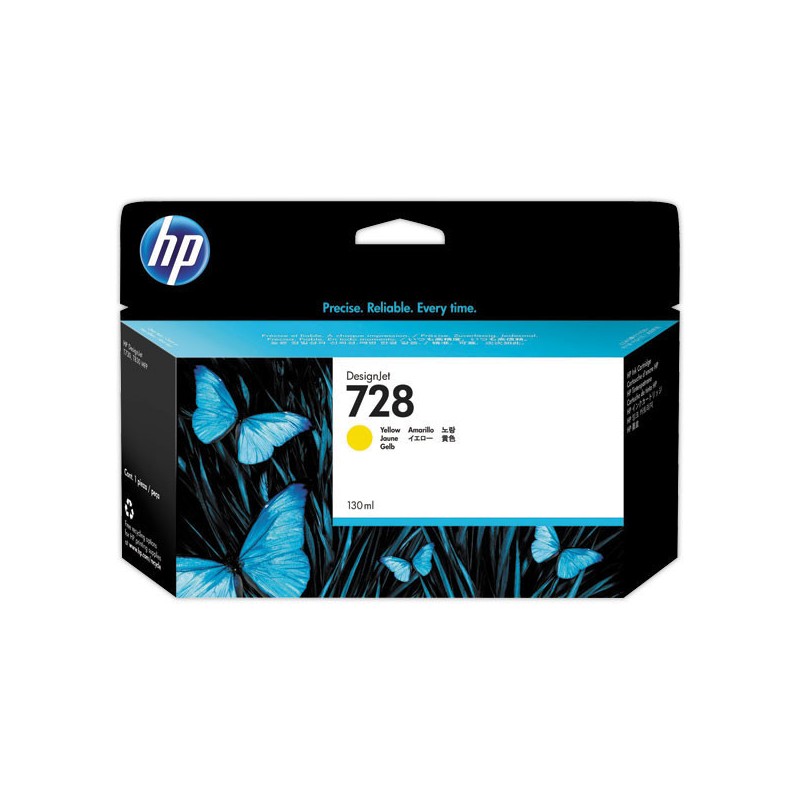 HP 728 cartouche d'encre jaune F9J65A  - Fiducial