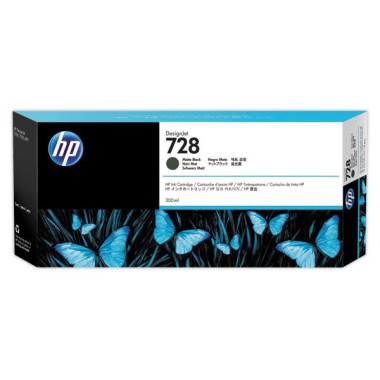HP 728 cartouche d'encre noir mat F9J68A 300 ml  - Fiducial