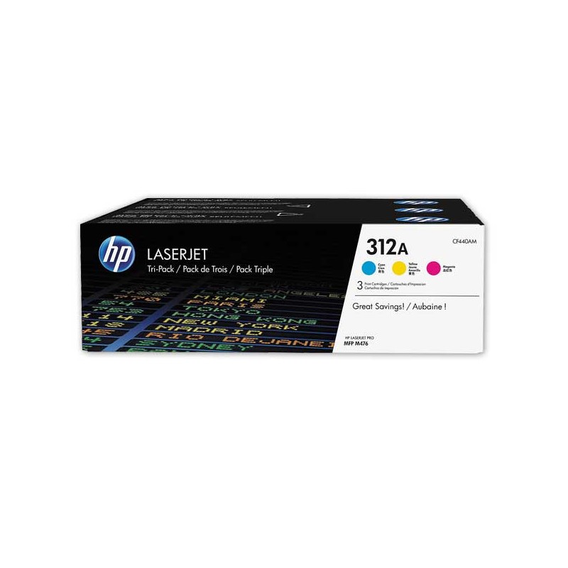 Toner HP 312A CF440AM multipack 3 couleurs  x3 - Fiducial