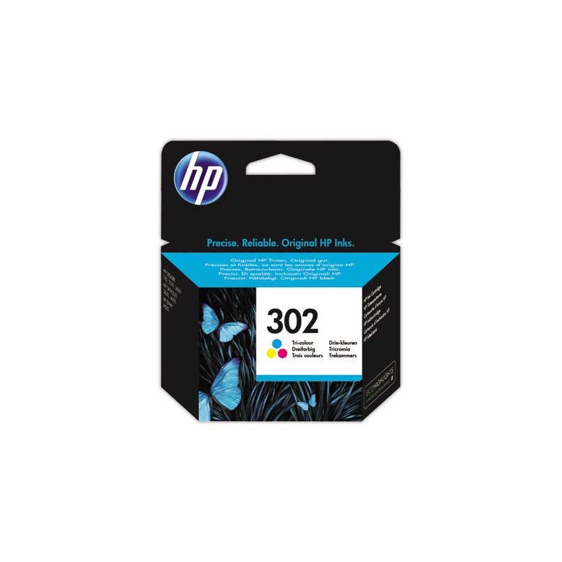 HP 302 cartouche d'encre 3 couleurs F6U65AE  - Fiducial
