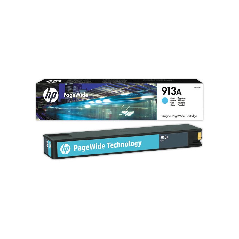 HP 913A cartouche d'encre cyan F6T77AE  - Fiducial