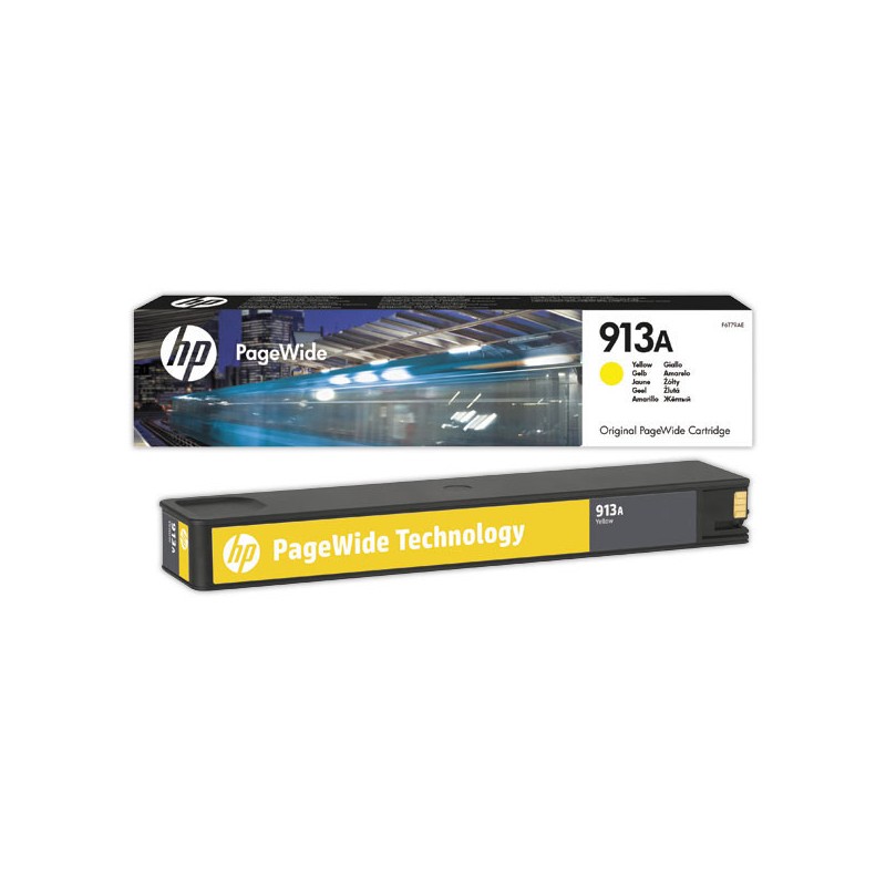 HP 913A cartouche d'encre jaune F6T79AE  - Fiducial