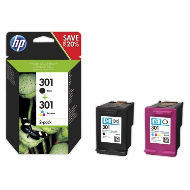 HP 301 cartouche d'encre 4 couleurs N9J72AE  x2 - Fiducial