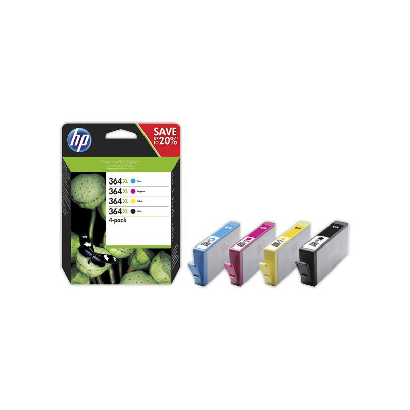 HP 364 cartouche d'encre 4 couleurs N9J73AE  x4 - Fiducial