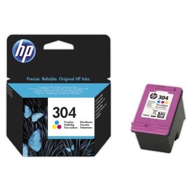 HP 304 cartouche d'encre 3 couleurs N9K05AE  - Fiducial