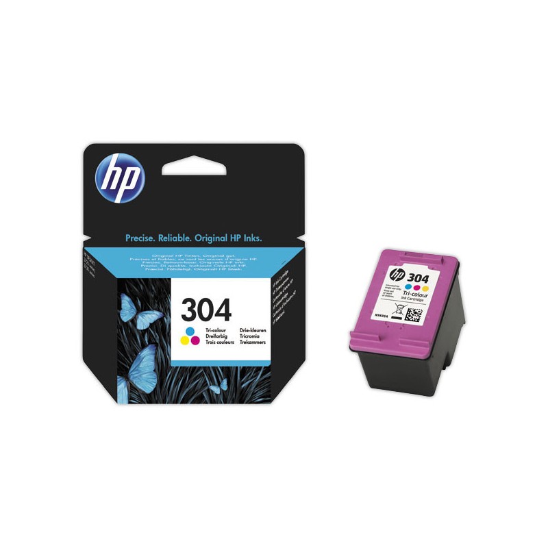 HP 304 cartouche d'encre 3 couleurs N9K05AE  - Fiducial