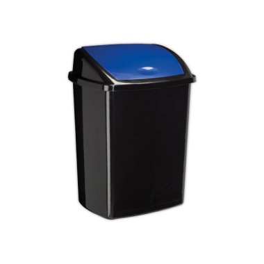 Poubelle à couvercle basculant plastique 50L bleu  - Fiducial