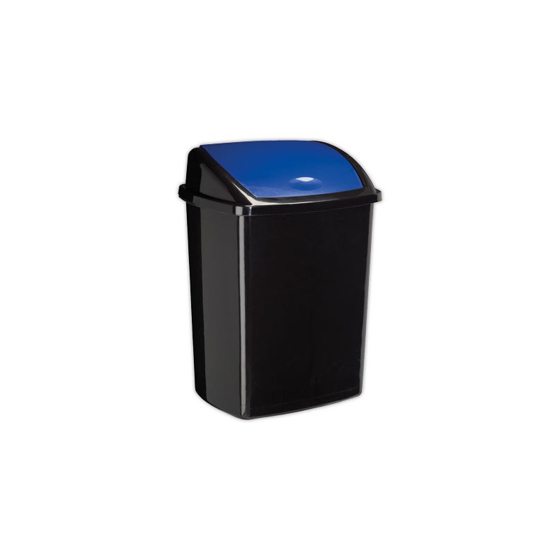Poubelle à couvercle basculant plastique 50L bleu  - Fiducial