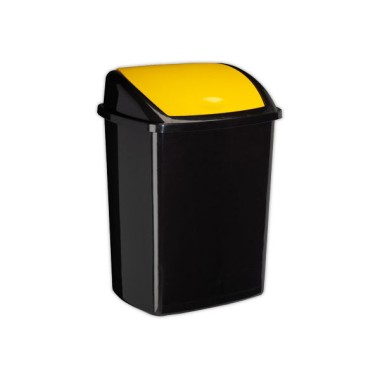 Poubelle à couvercle basculant plastique 50L jaune  - Fiducial