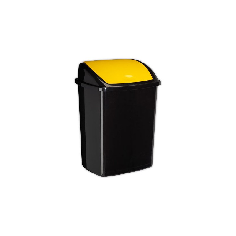 Poubelle à couvercle basculant plastique 50L jaune  - Fiducial