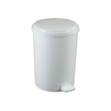 Poubelle à pédale plastique blanc 20 L  - Fiducial